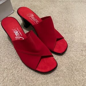 ONEX Crista Red slide wedge sandals size 9 Preowned